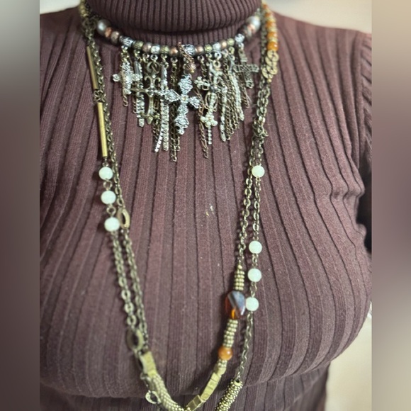 Gold and Silver Multi-Strand Necklaces - Picture 1 of 4